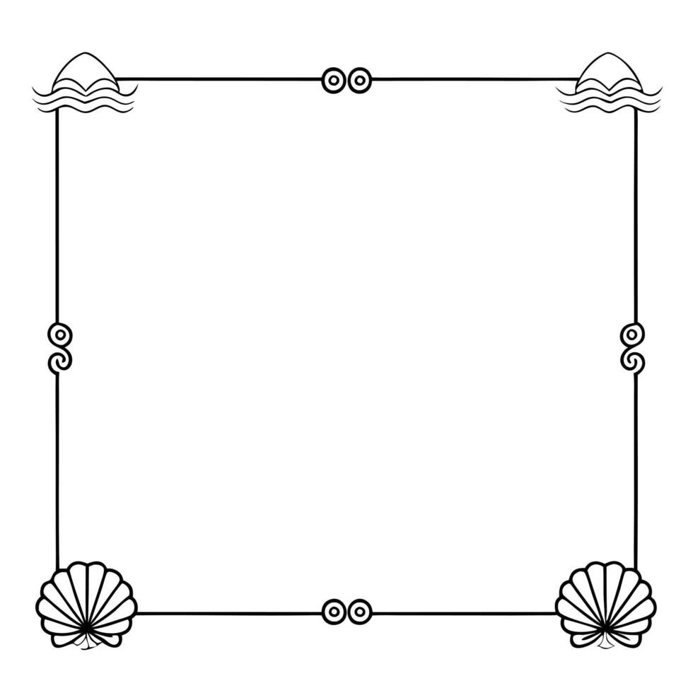 Ocean Waves and Seashells Border Frame with Copy Space concept as A border frame featuring ocean waves and seashells on opposite sides with ample copy space in the middle Eternal Cleans vector