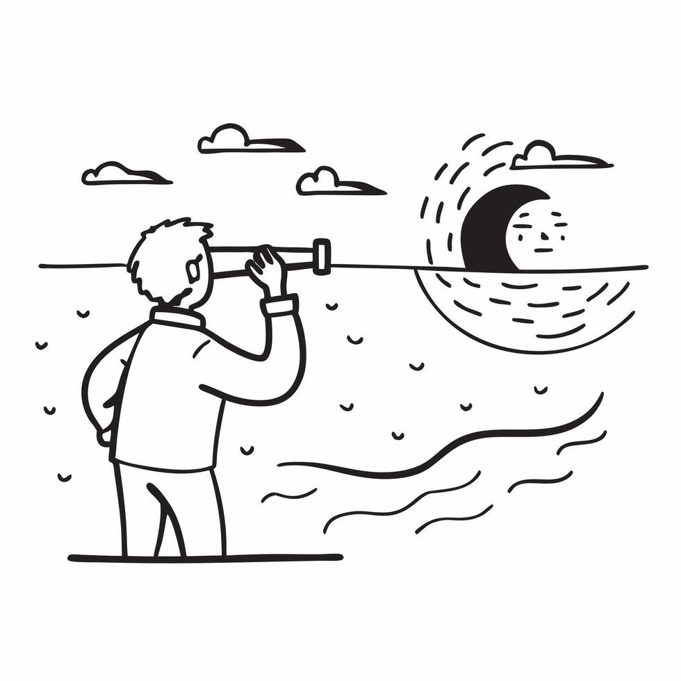 Sailor on Glossy Ocean at Twilight concept as A sailor navigating a glossy ocean at twilight with the last light of the day reflecting off the water The scene captures the calm an Cleans Set 3 vector