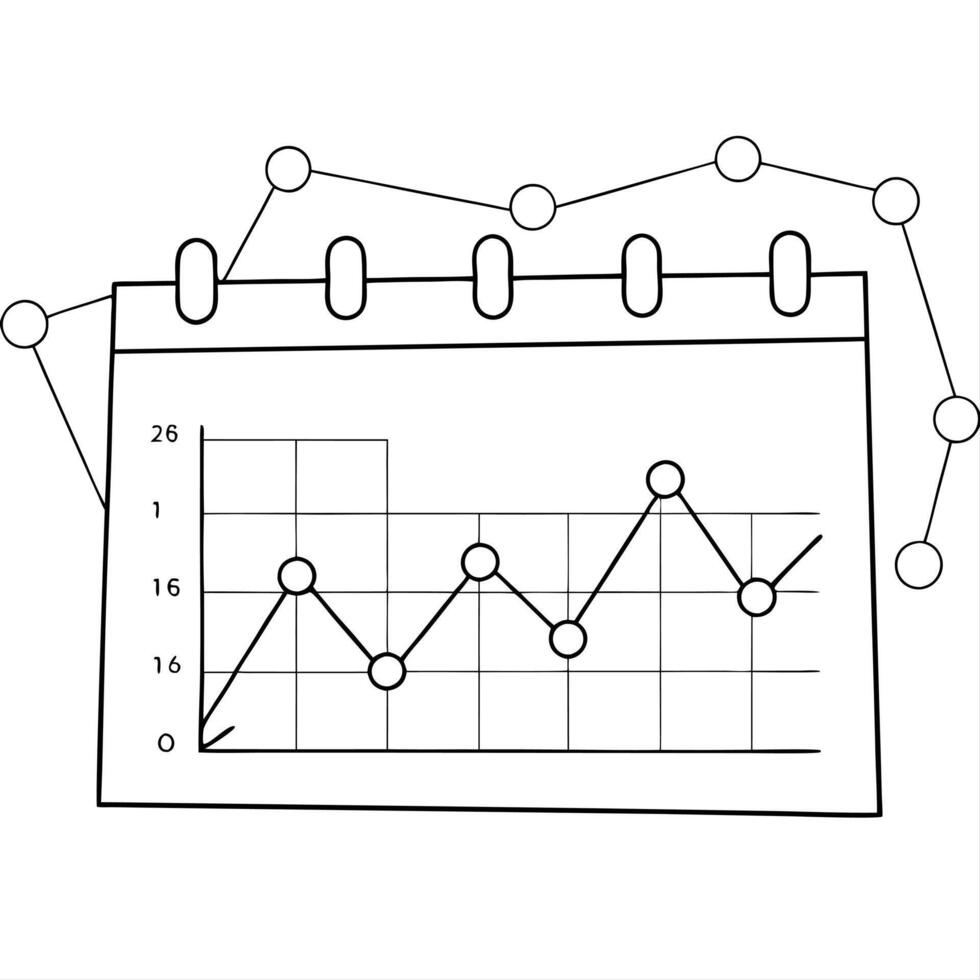 Timeline with floating data points concept as A timeline icon with data points floating above specific events isolated on a white background The design represents historical data Cleans Set 2 vector