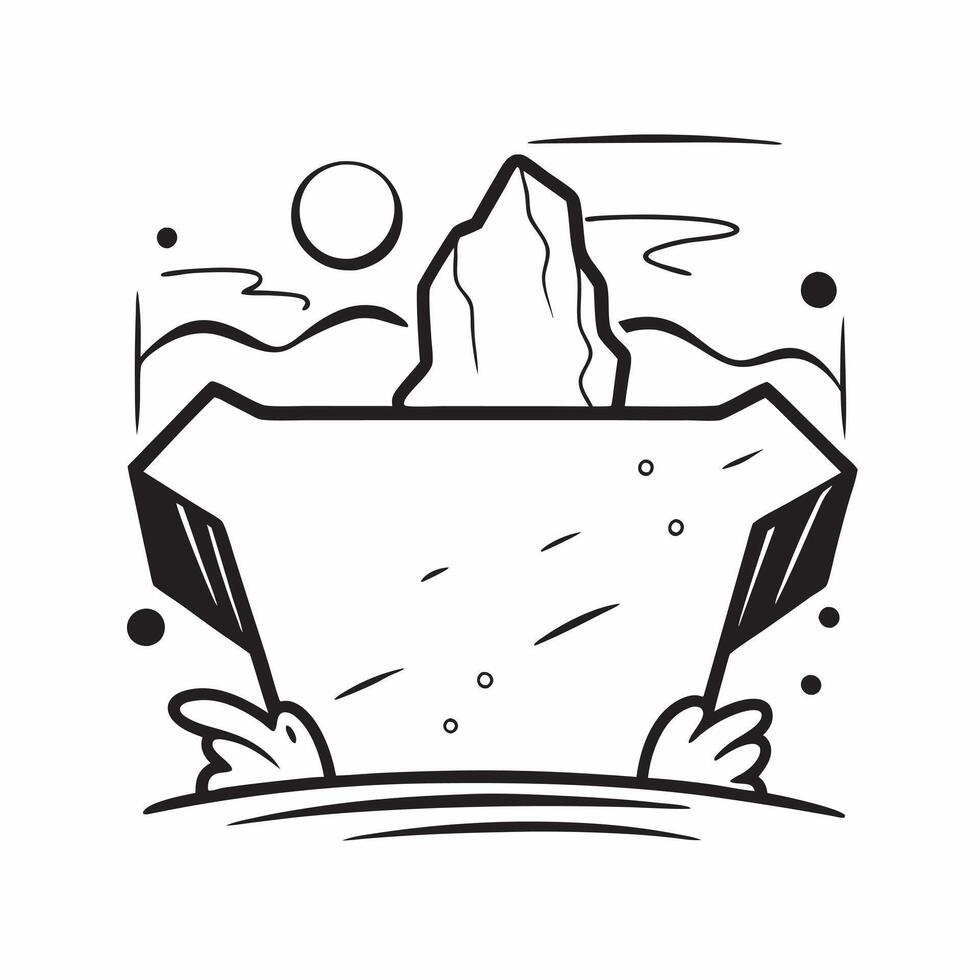 Waterfall and Rocks Border Frame with Copy Space concept as A border frame featuring a waterfall and rocks at opposite corners with generous copy space in the middle Natures Flow Cleans Set 3 vector