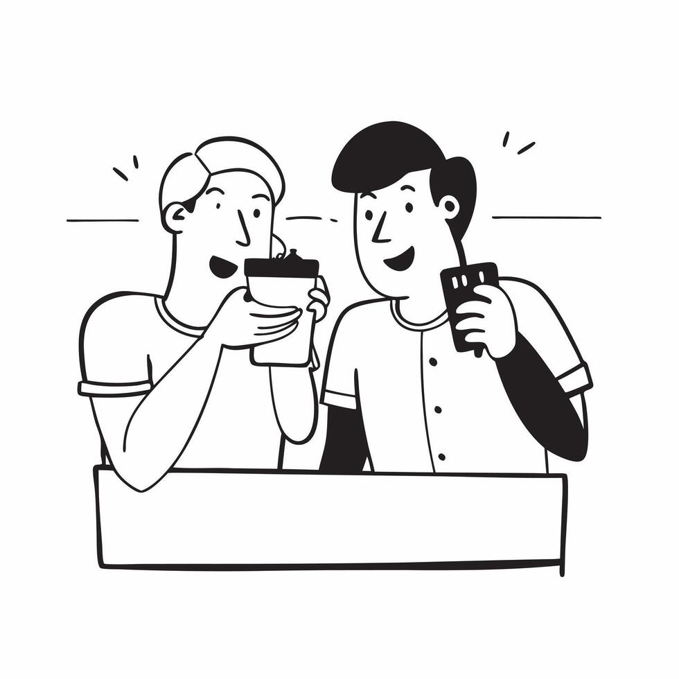 Young couple enjoying iced coffee while sitting on a park bench concept as A candid shot of a young couple enjoying iced coffee while sitting on a park bench The camera captures t Cleans vector