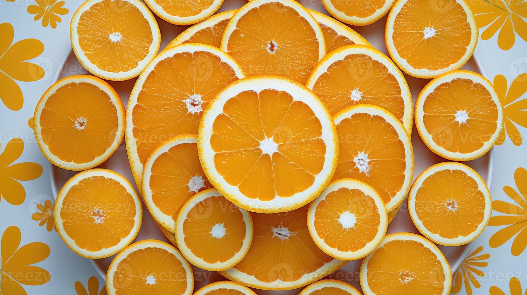 circular oranges pattern photo
