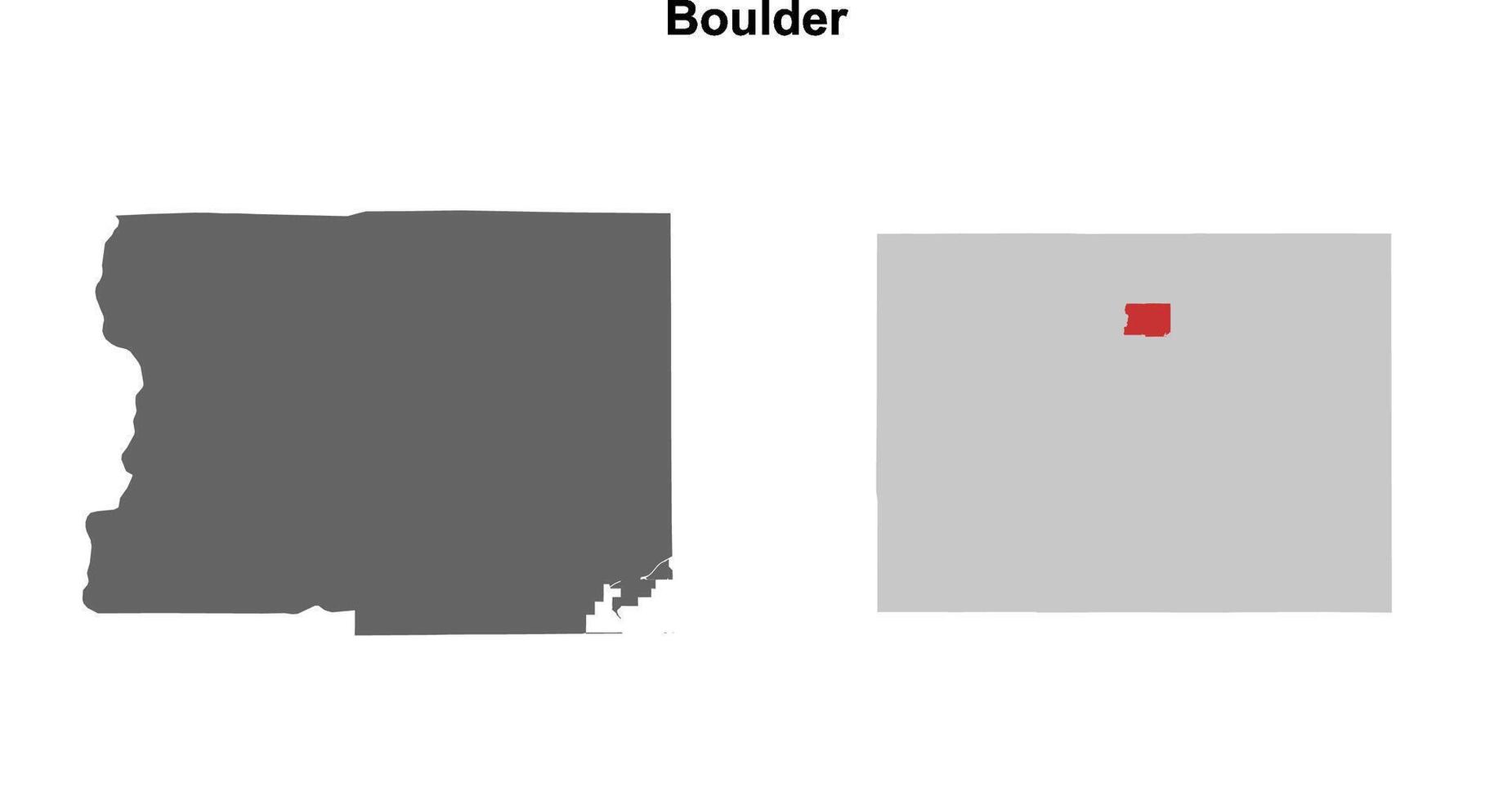 Boulder County, Colorado blank outline map set vector