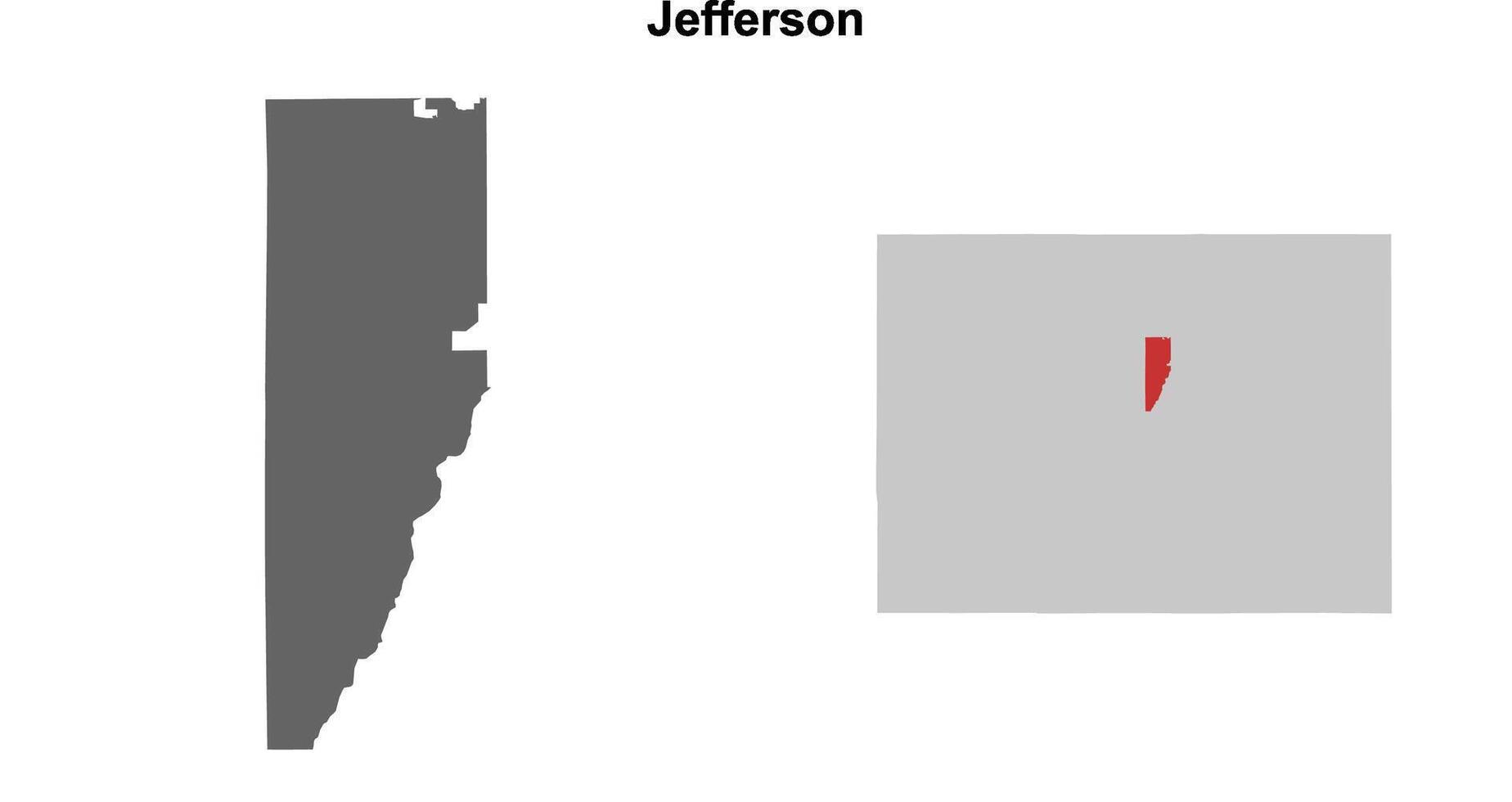 Jefferson County, Colorado blank outline map set vector