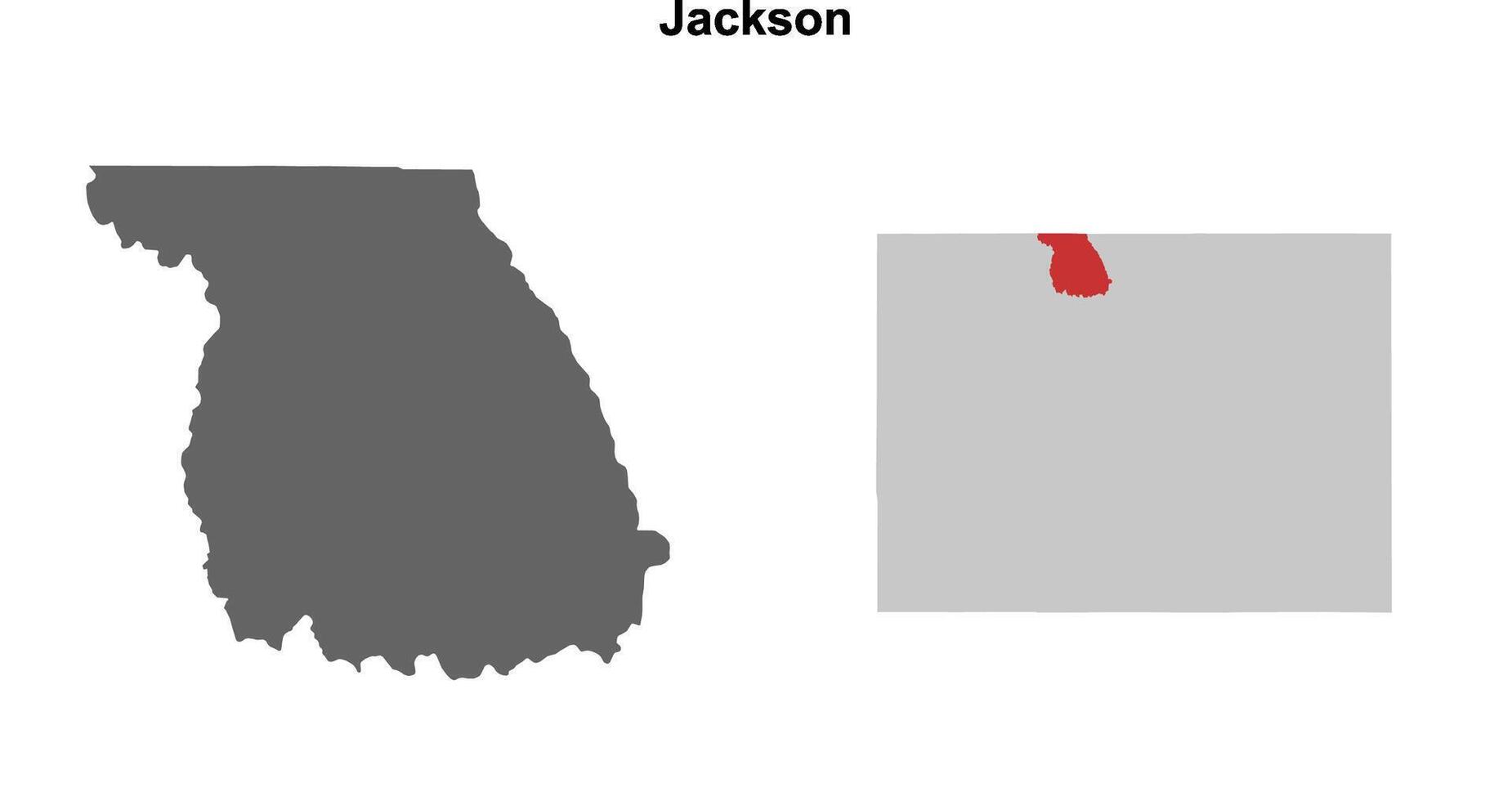 Jackson County, Colorado blank outline map set vector