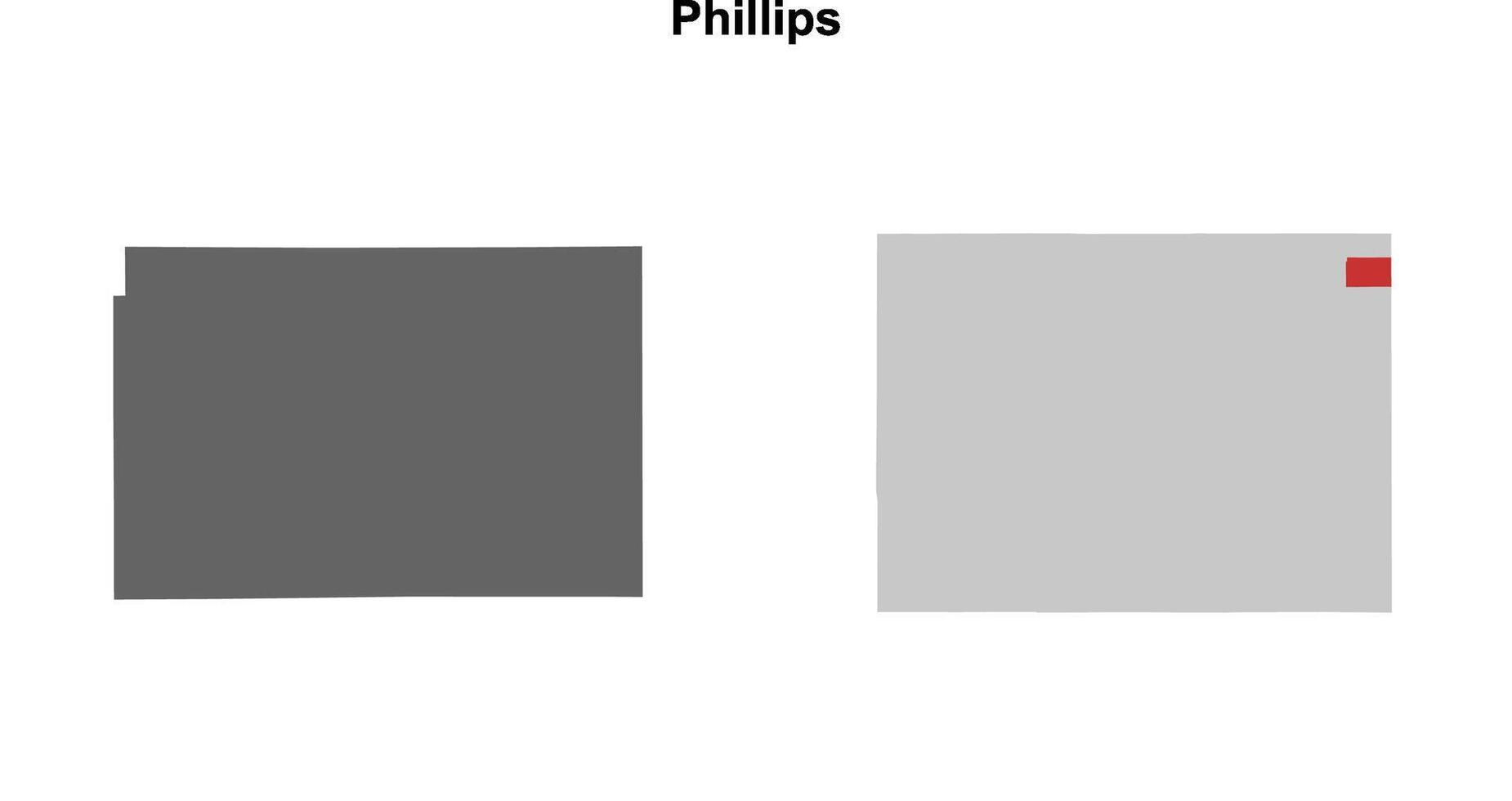 Phillips County, Colorado blank outline map set vector