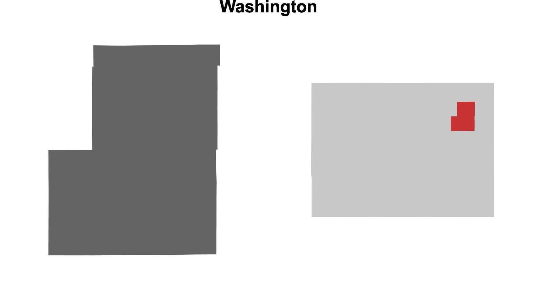Washington County, Colorado blank outline map set vector
