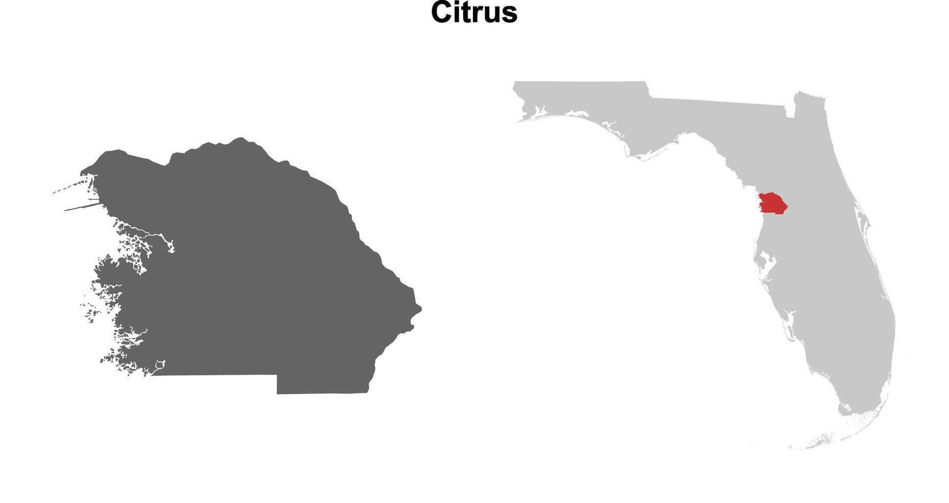 Citrus County, Florida blank outline map set vector