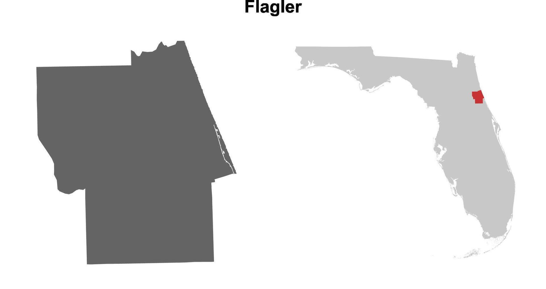 Flagler County, Florida blank outline map set vector