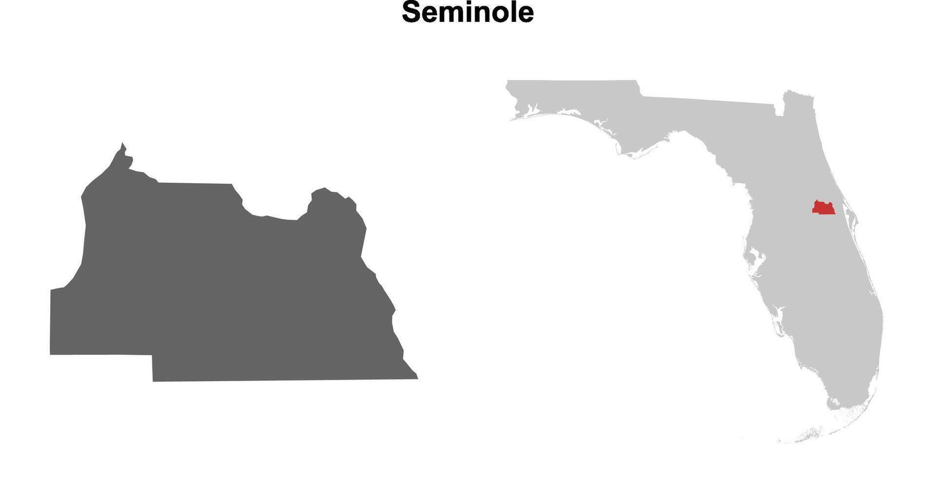 Seminole County, Florida blank outline map set vector