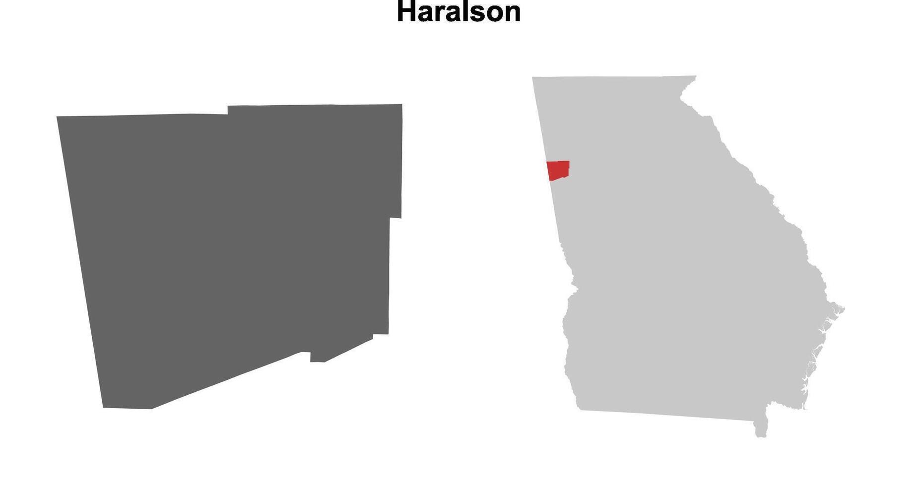 Haralson County, Georgia blank outline map set vector