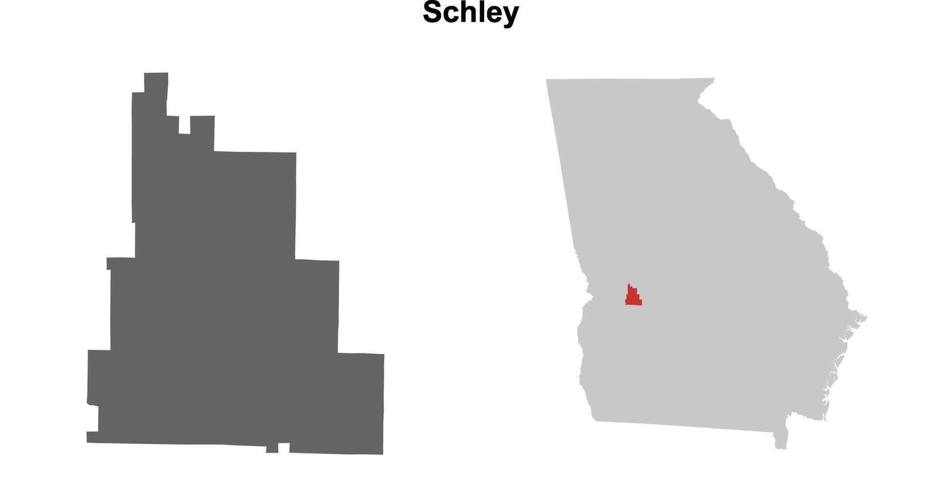 Schley County, Georgia blank outline map set vector