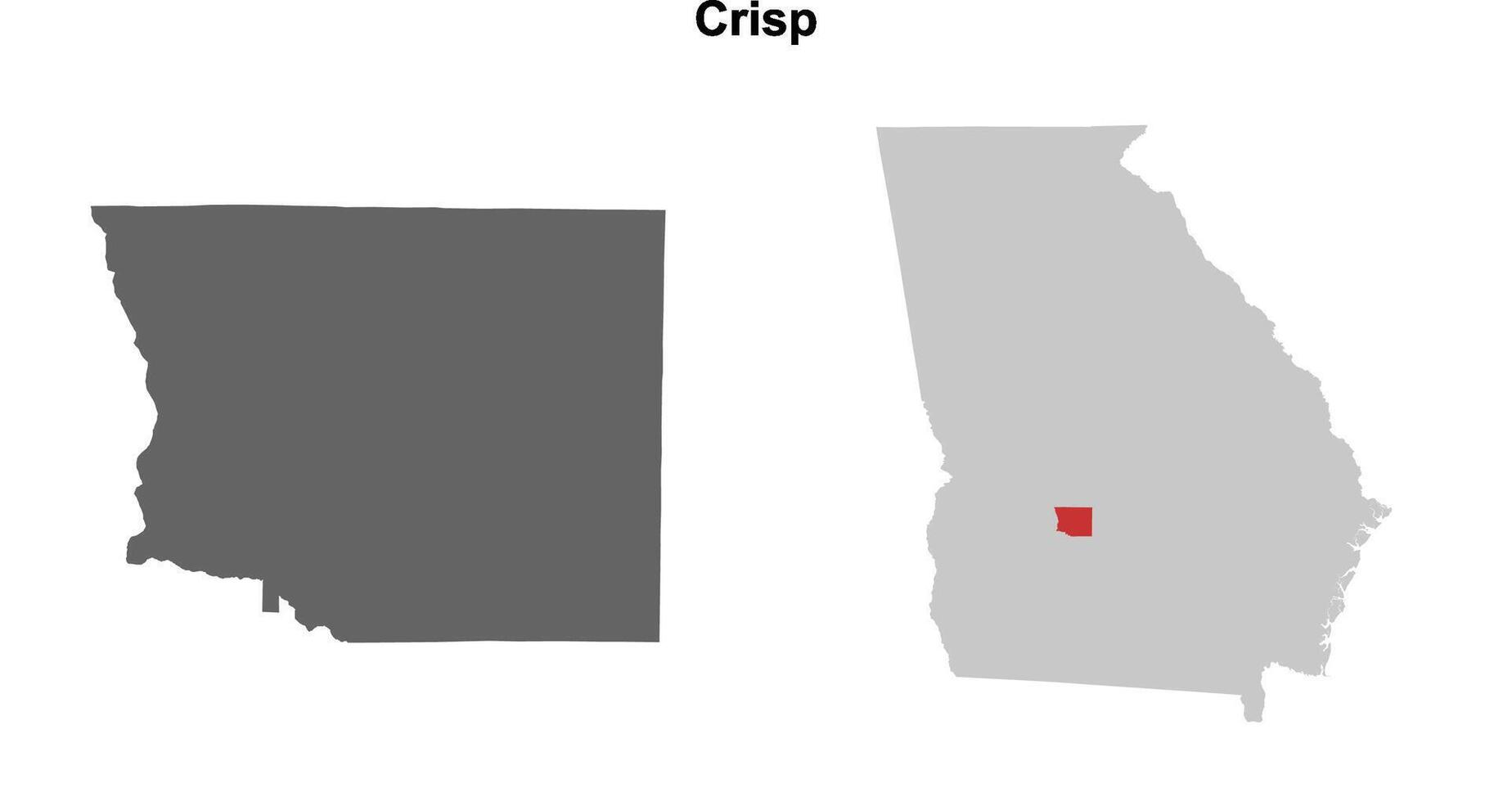 Crisp County, Georgia blank outline map set vector