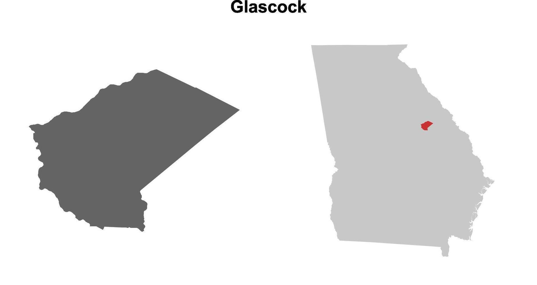 Glascock County, Georgia blank outline map set vector