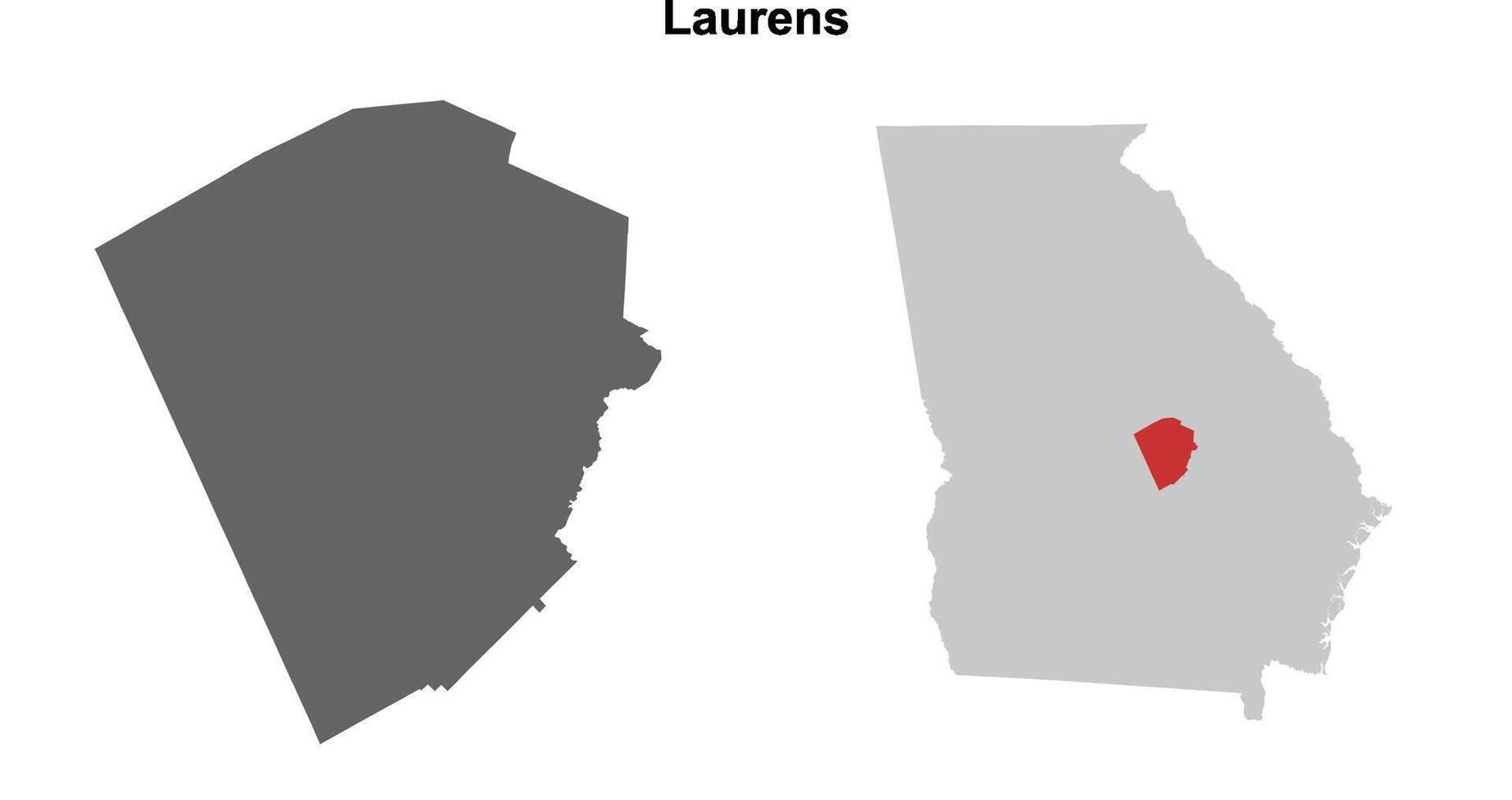 Laurens County, Georgia blank outline map set vector