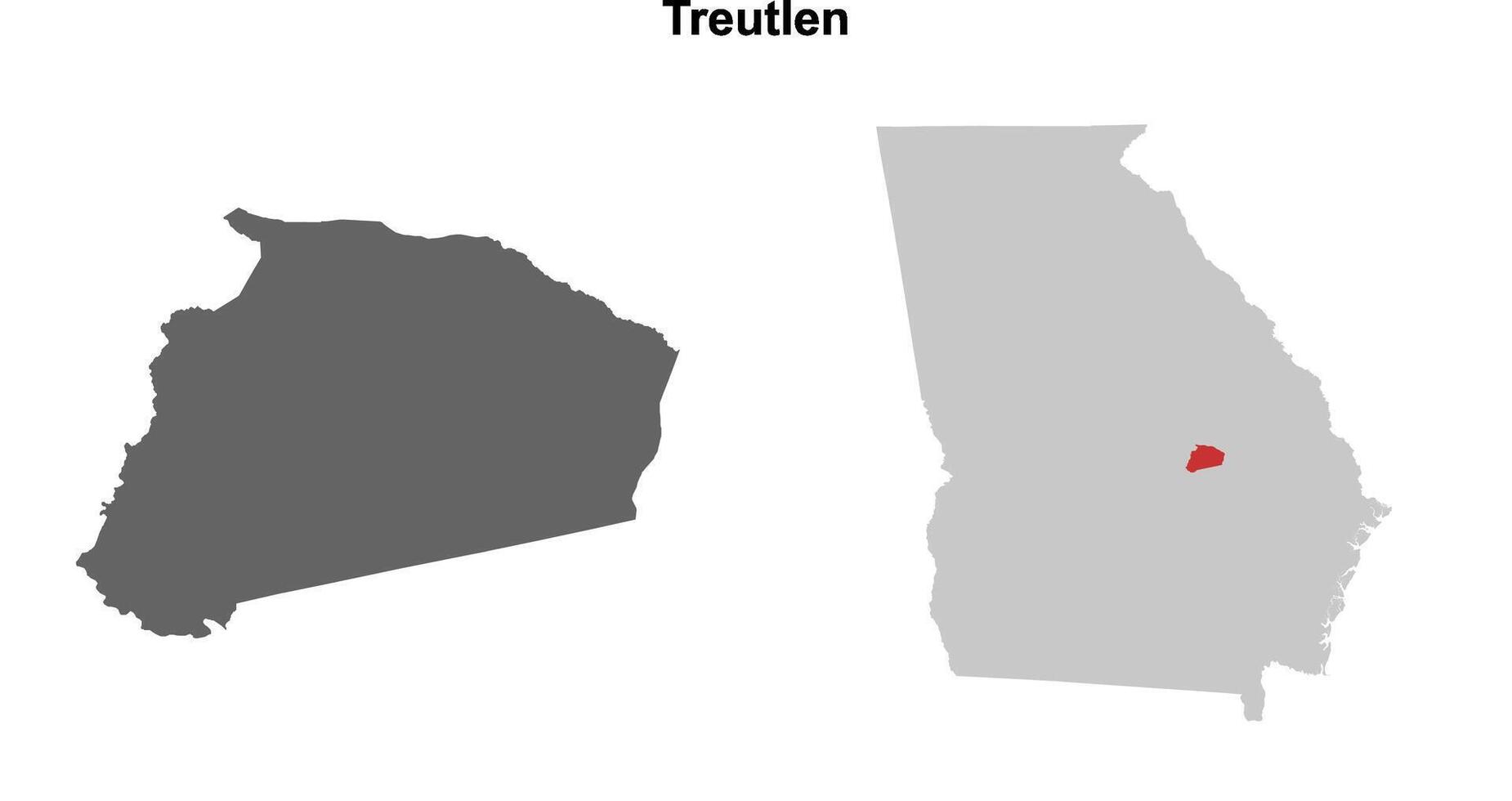 Treutlen County, Georgia blank outline map set vector