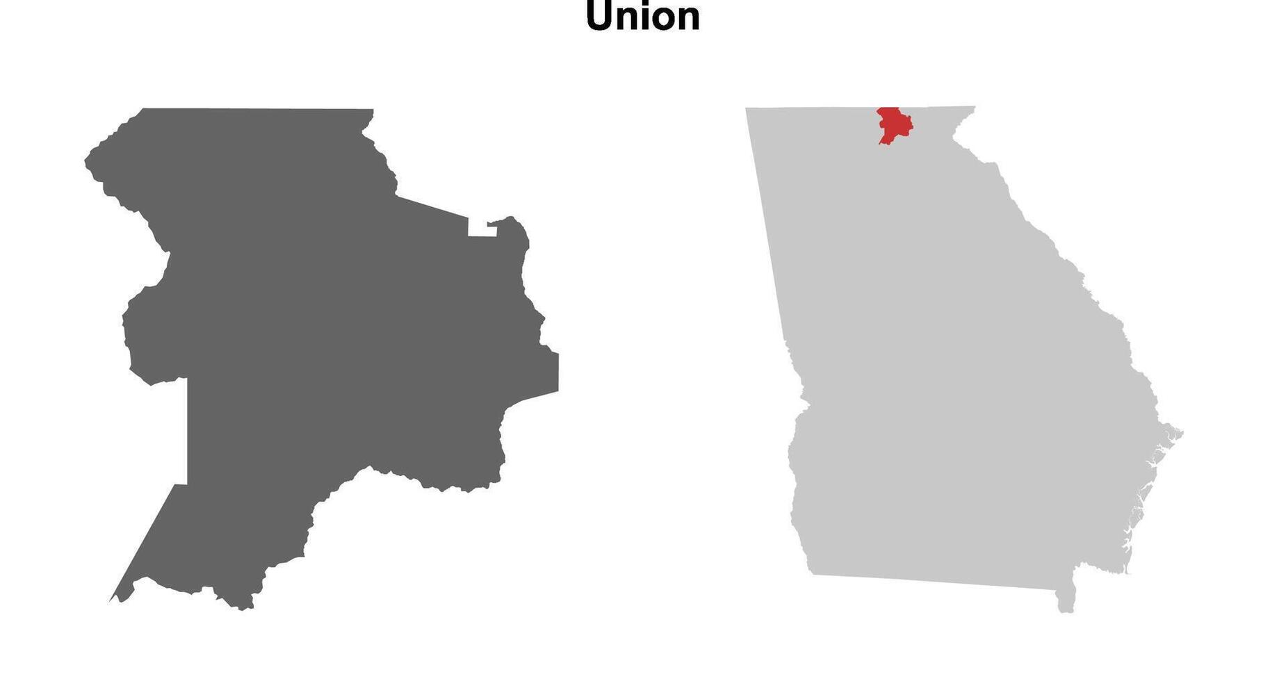 Union County, Georgia blank outline map set vector