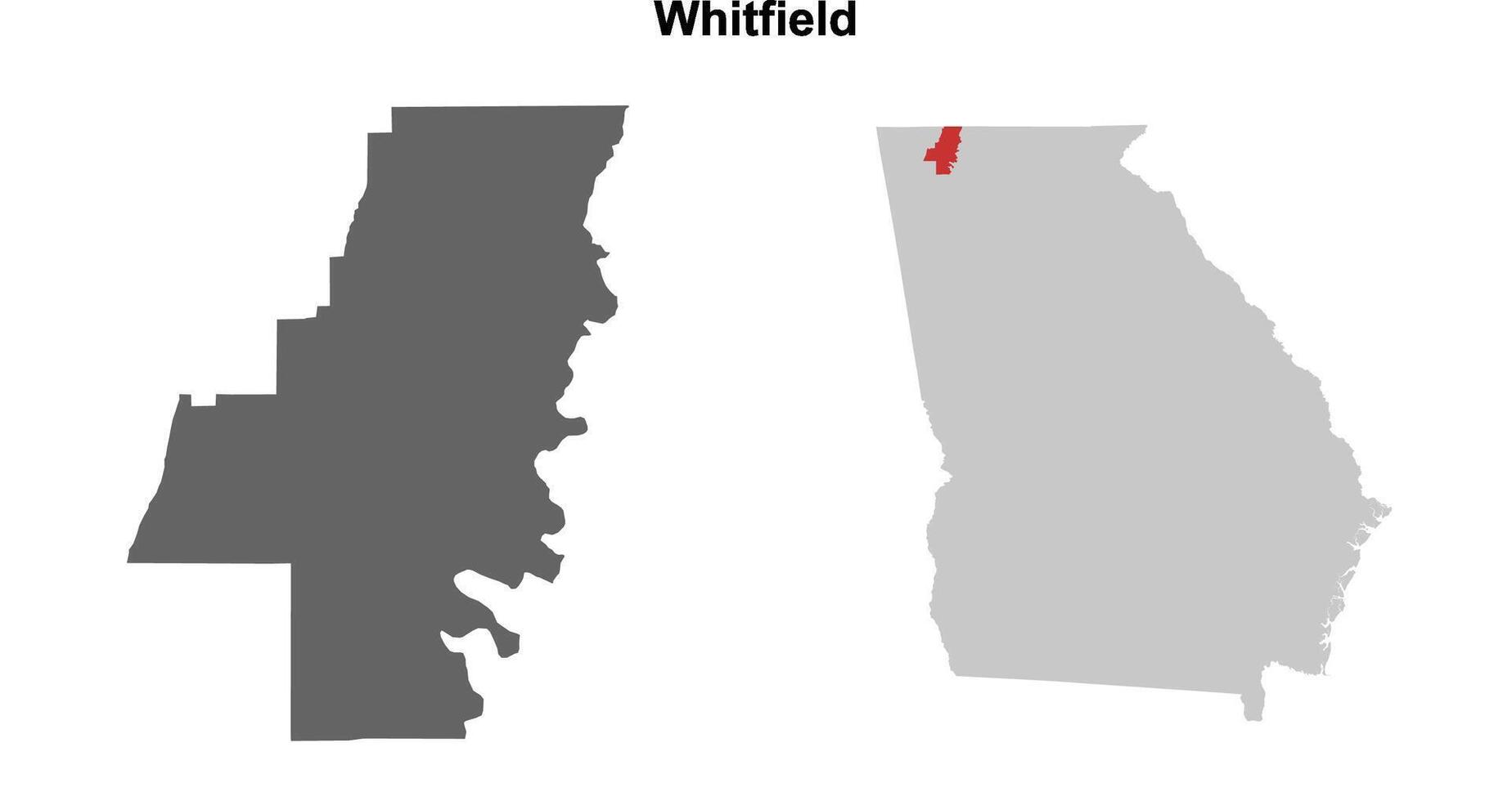 Whitfield County, Georgia blank outline map set vector