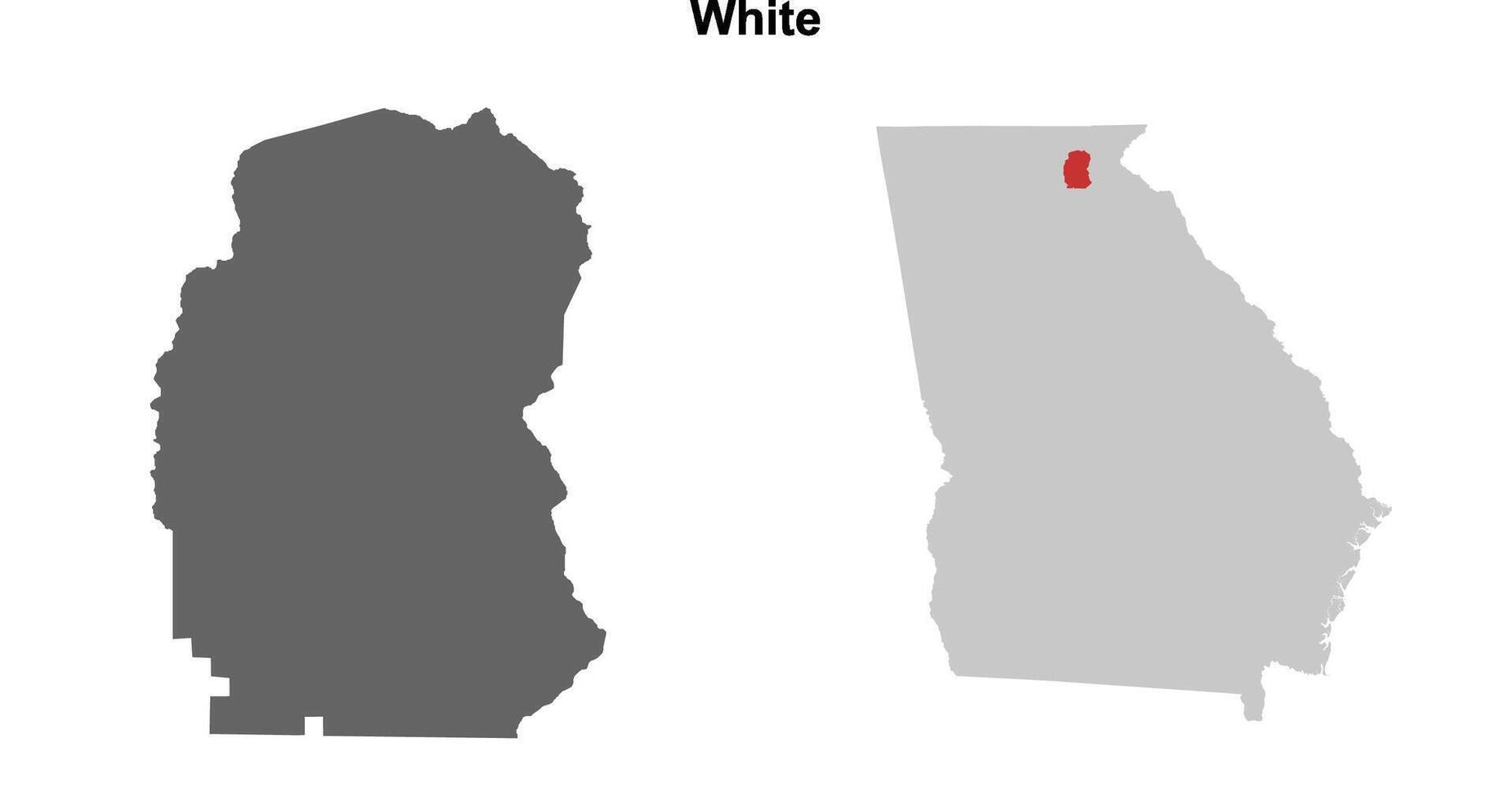 White County, Georgia blank outline map set vector