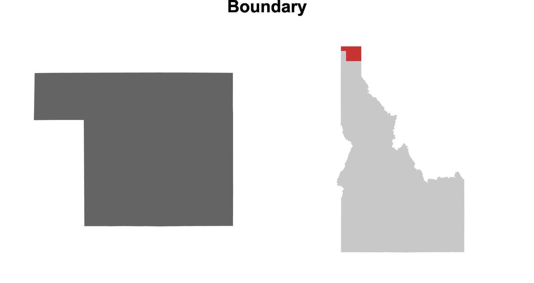 Boundary County, Idaho blank outline map set vector