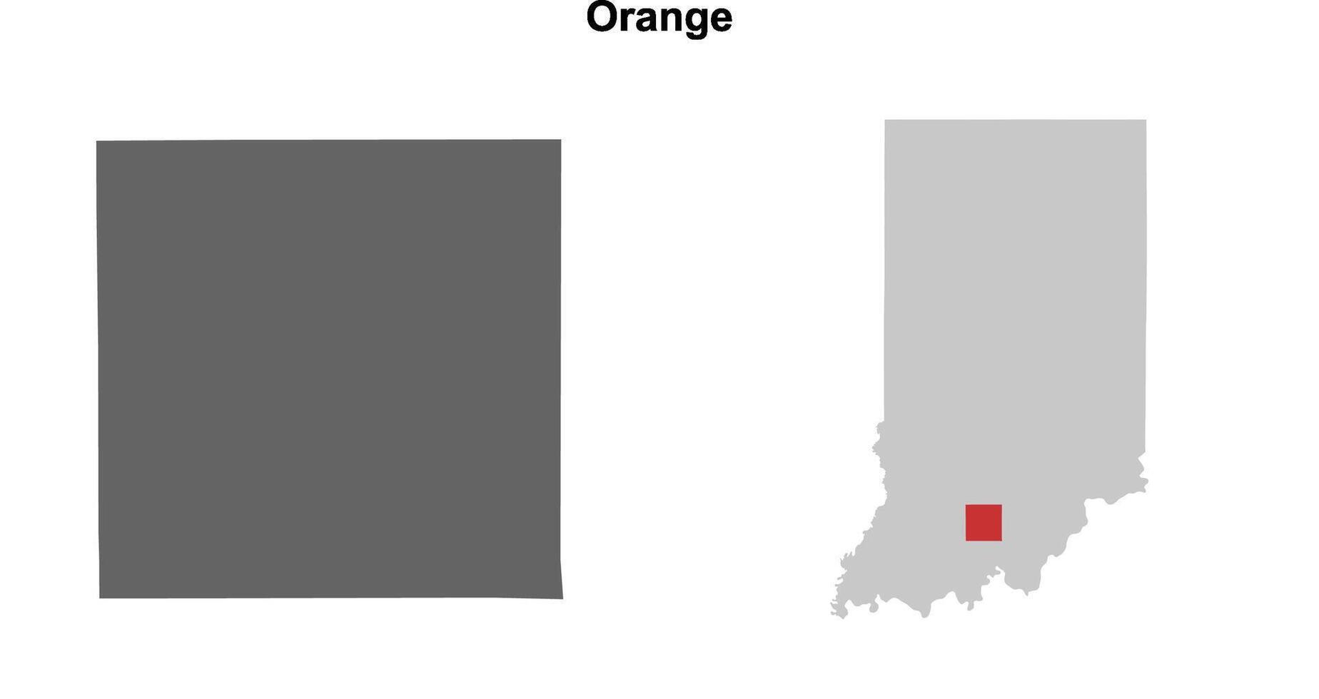 Orange County, Indiana blank outline map set vector