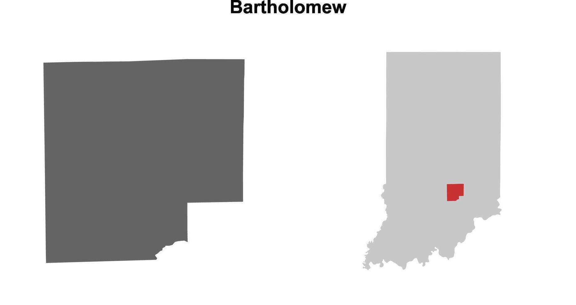 Bartholomew County, Indiana blank outline map set vector