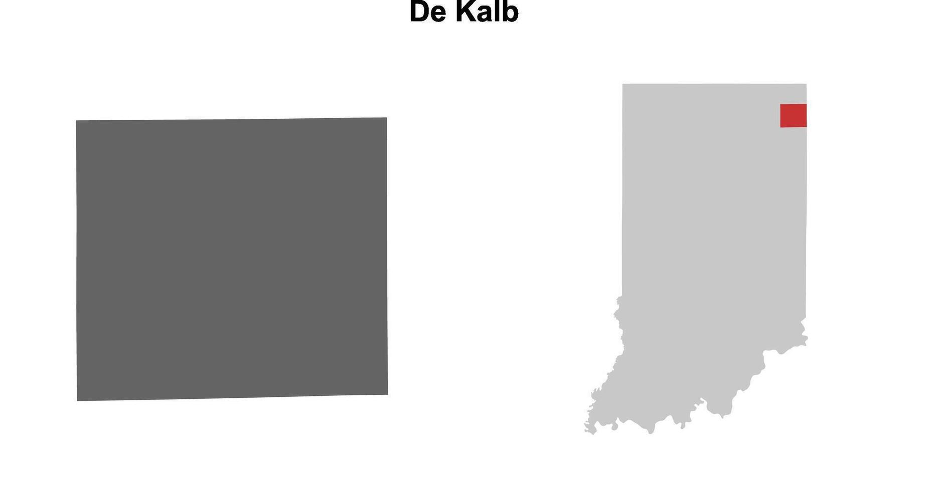 De Kalb County, Indiana blank outline map set vector