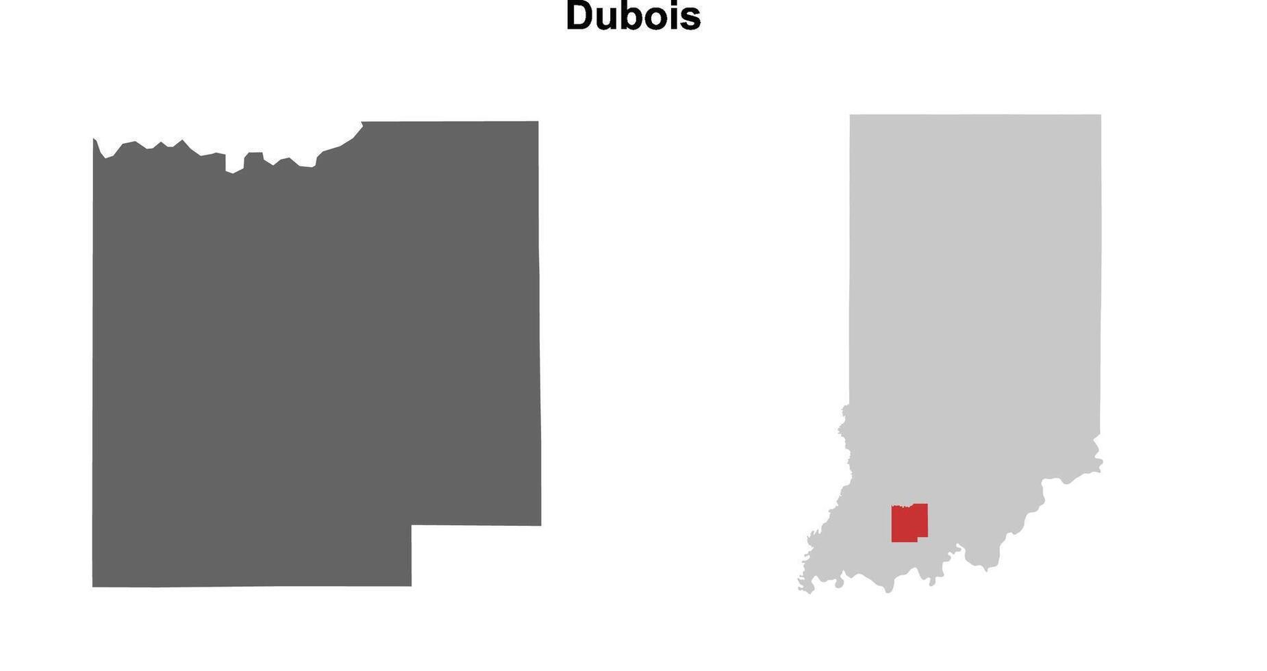 Dubois County, Indiana blank outline map set vector