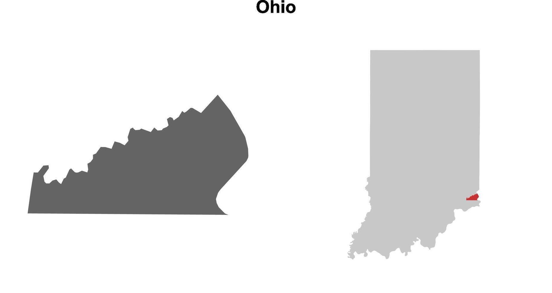 Ohio County, Indiana blank outline map set vector