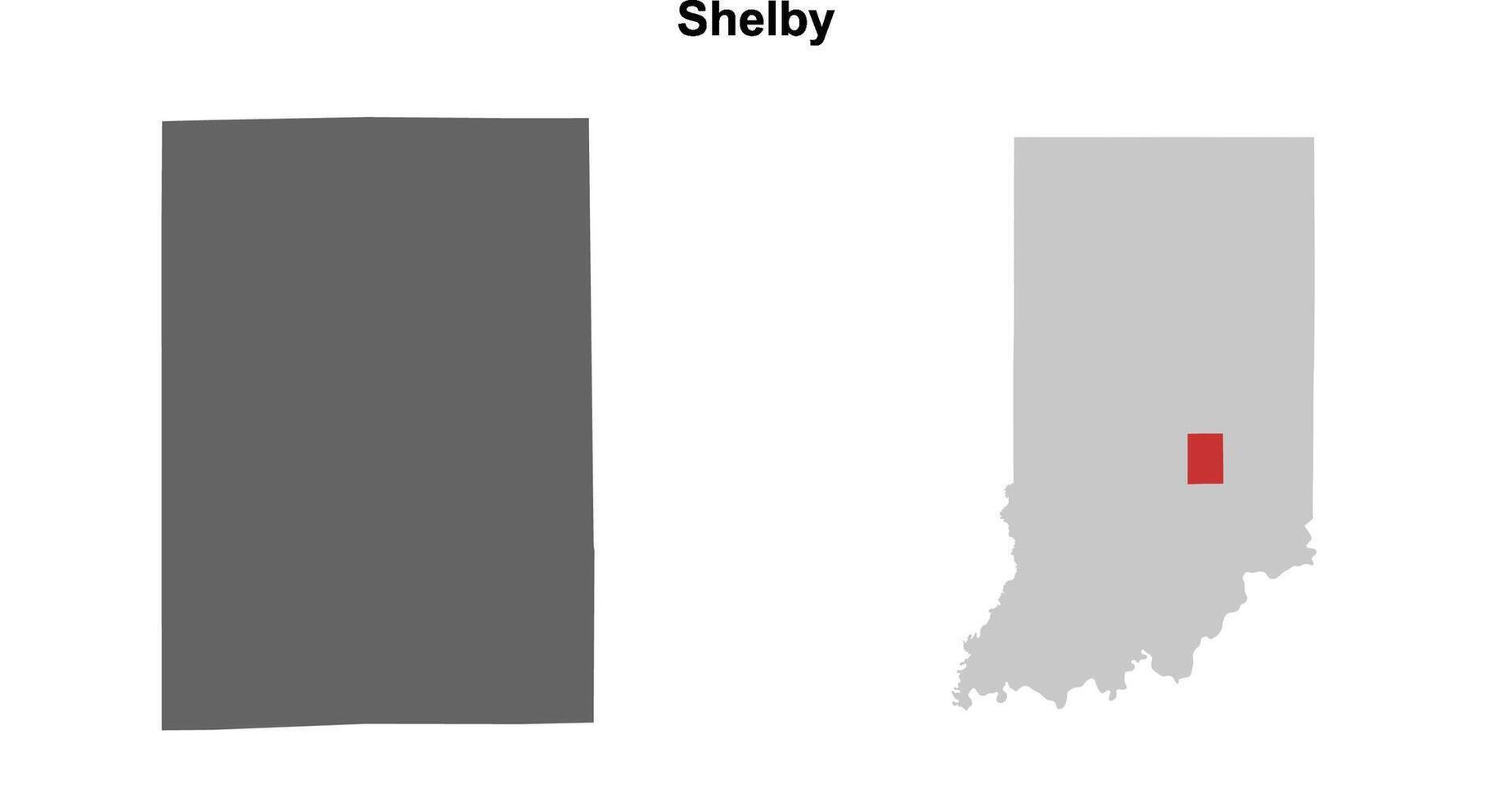 Shelby County, Indiana blank outline map set vector