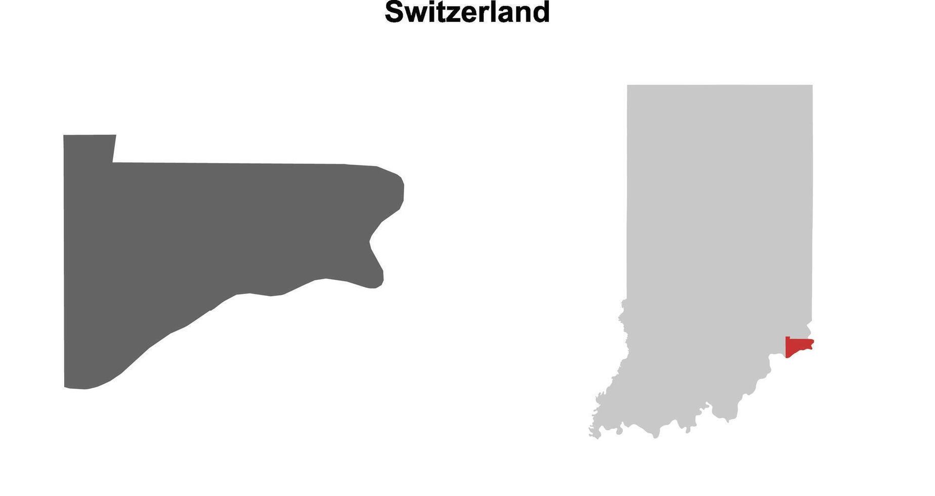 Switzerland County, Indiana blank outline map set vector