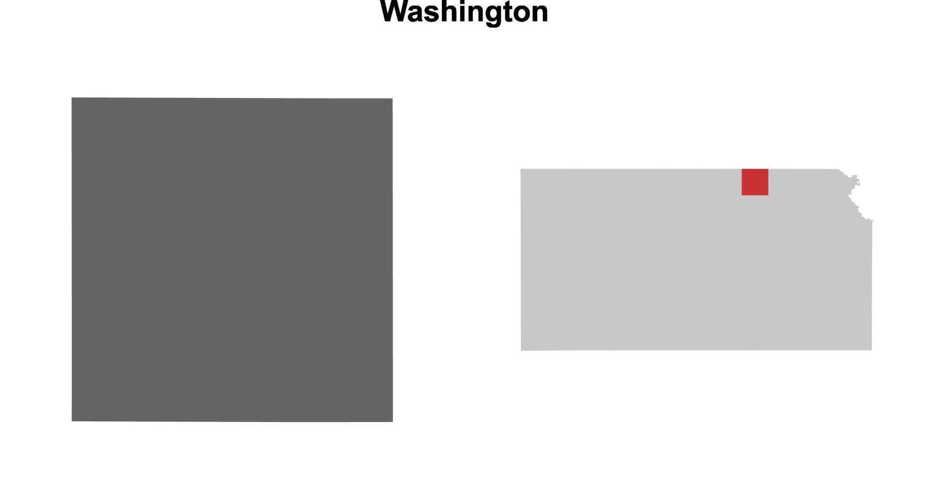 Washington County, Kansas blank outline map set vector