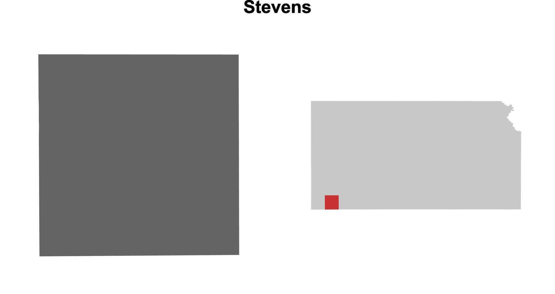 Stevens County, Kansas blank outline map set vector