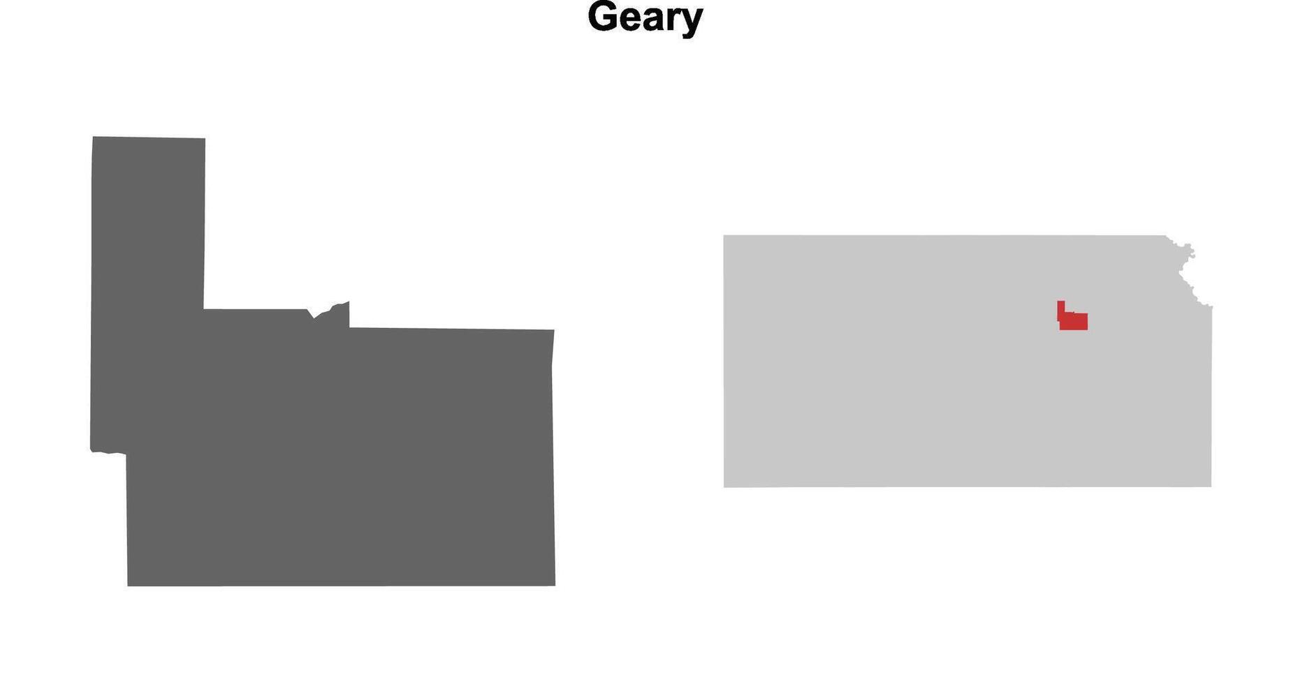 Geary County, Kansas blank outline map set vector