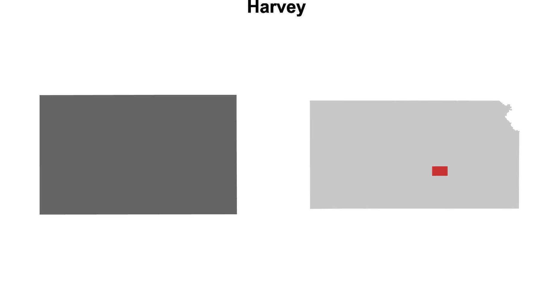 Harvey County, Kansas blank outline map set vector