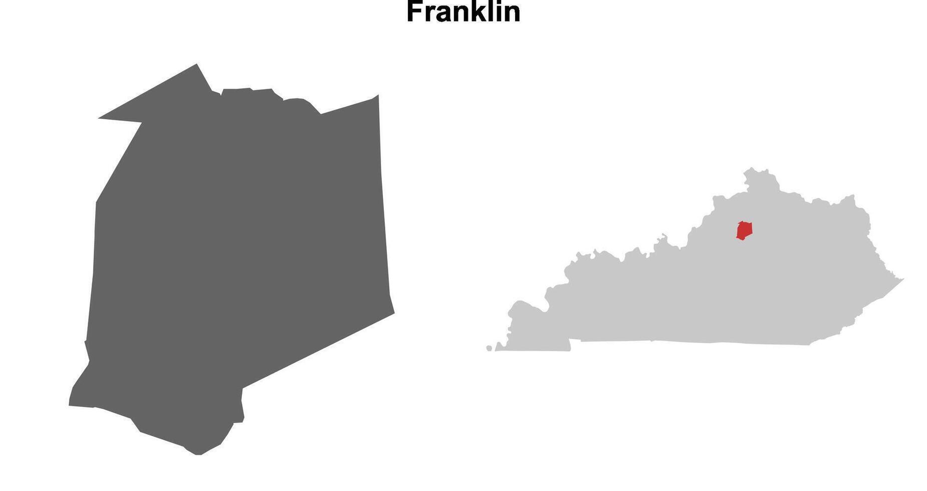 Franklin County, Kentucky blank outline map set vector