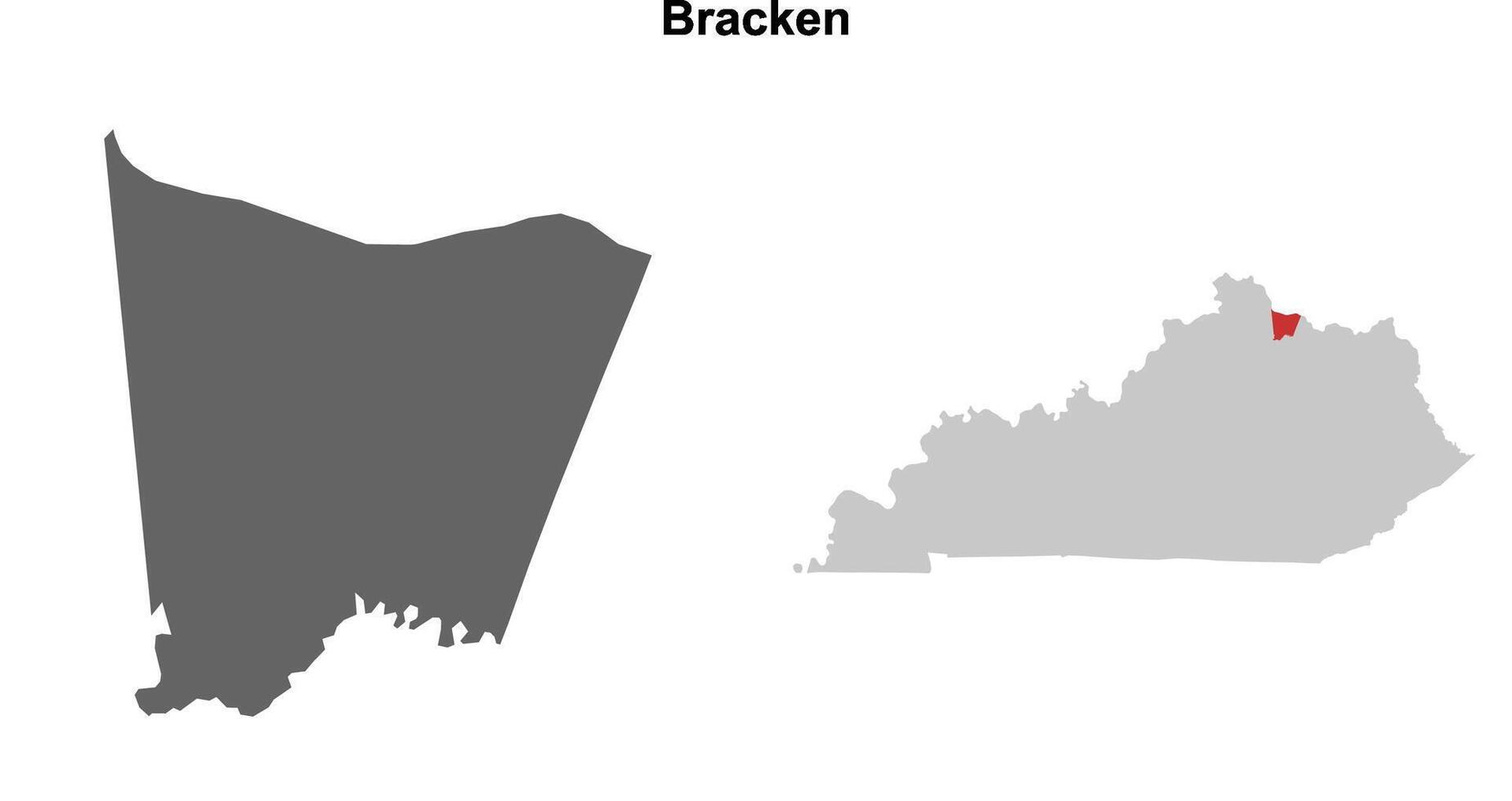Bracken County, Kentucky blank outline map set vector