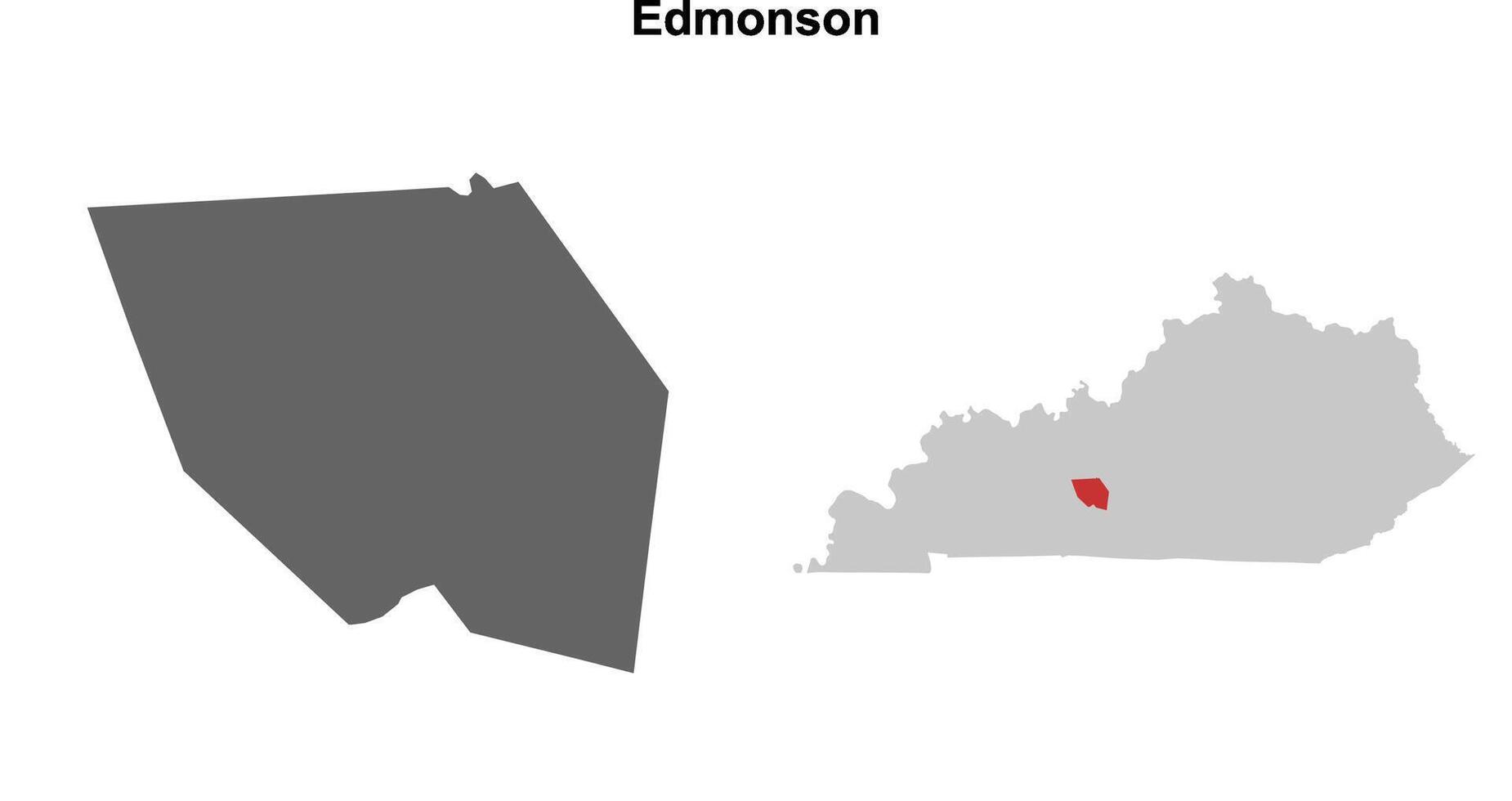 Edmonson County, Kentucky blank outline map set vector