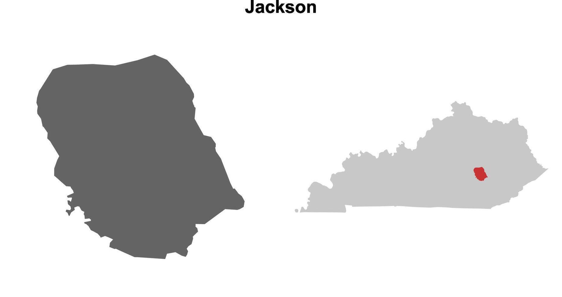 Jackson County, Kentucky blank outline map set vector