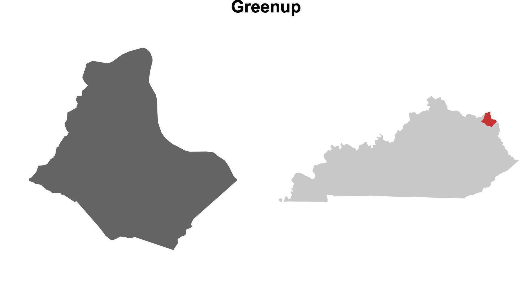 Greenup County, Kentucky blank outline map set vector