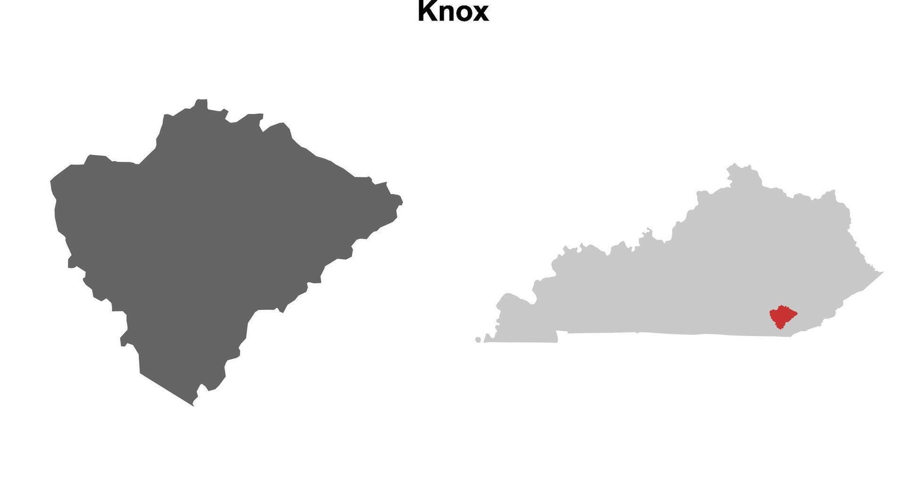 Knox County, Kentucky blank outline map set vector