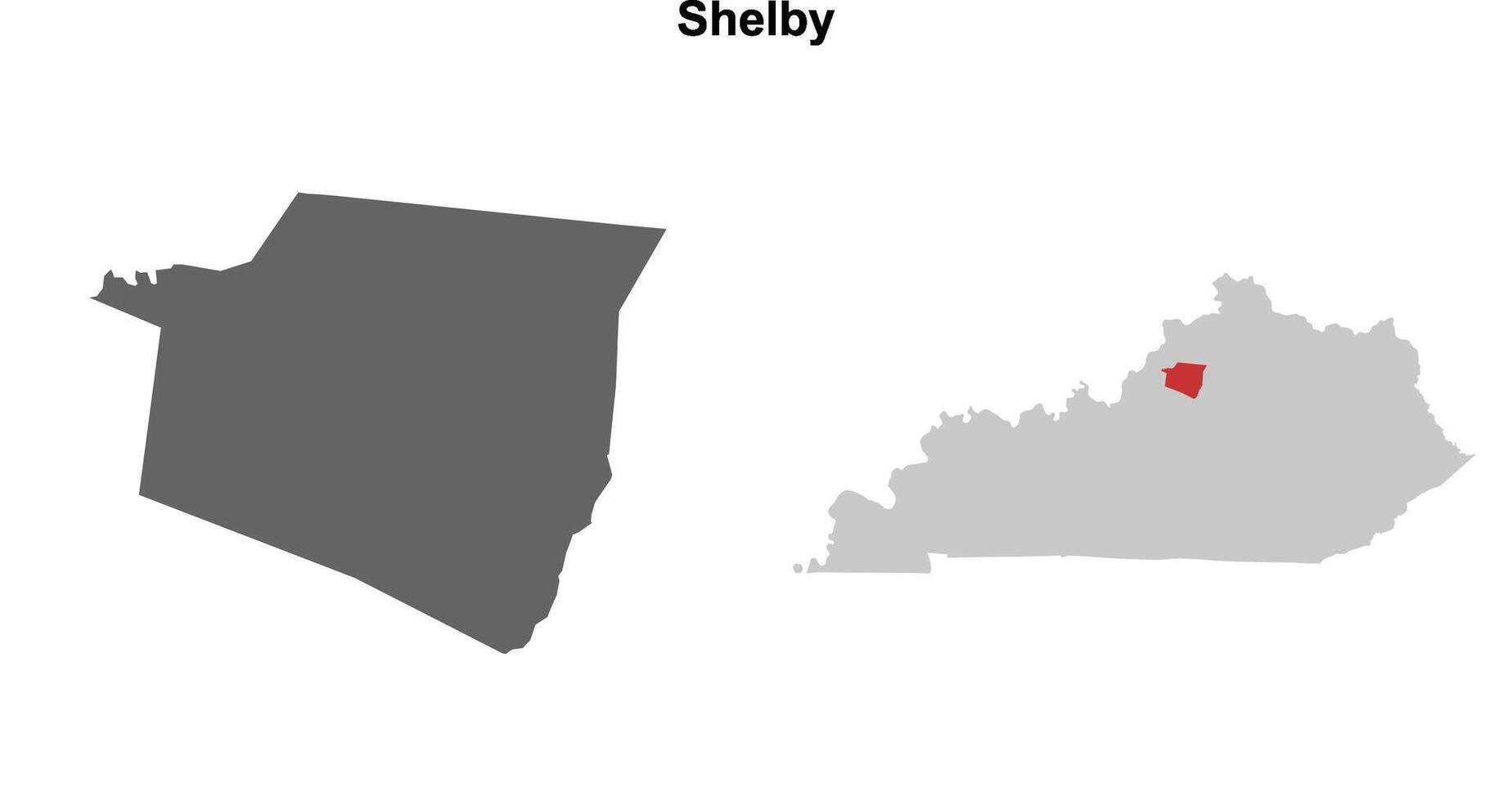 Shelby County, Kentucky blank outline map set vector