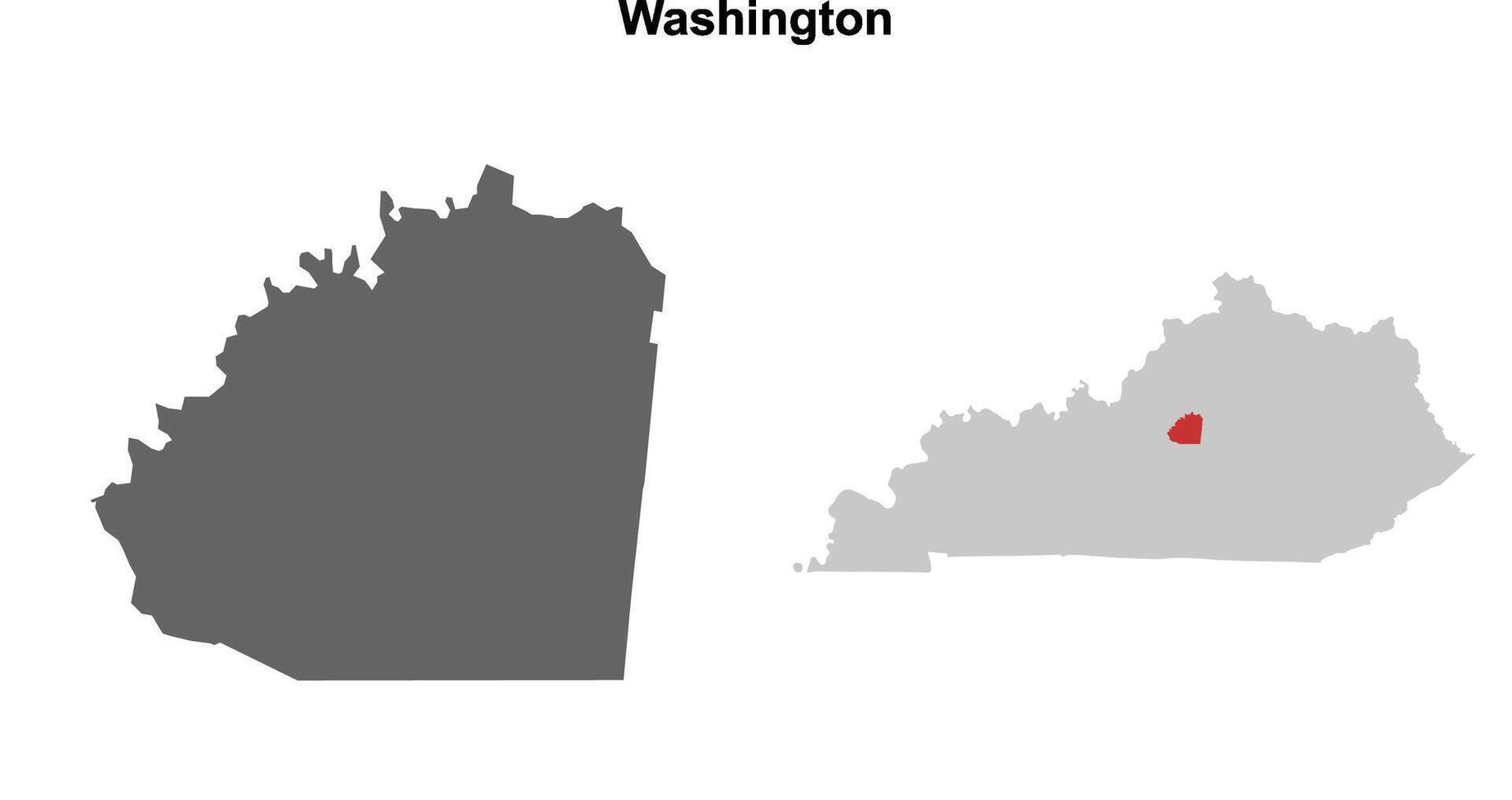 Washington County, Kentucky blank outline map set vector