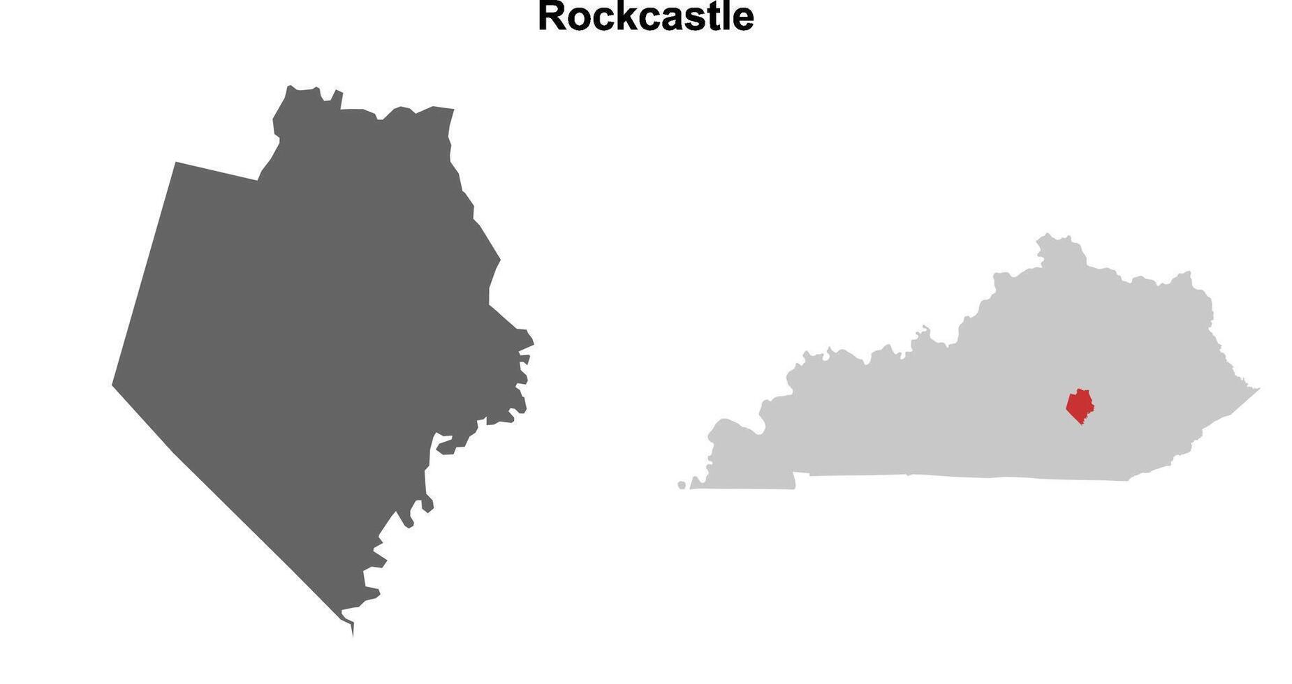 Rockcastle County, Kentucky blank outline map set vector