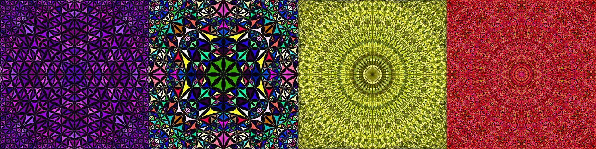 Seamless abstract geometric mandala pattern set vector