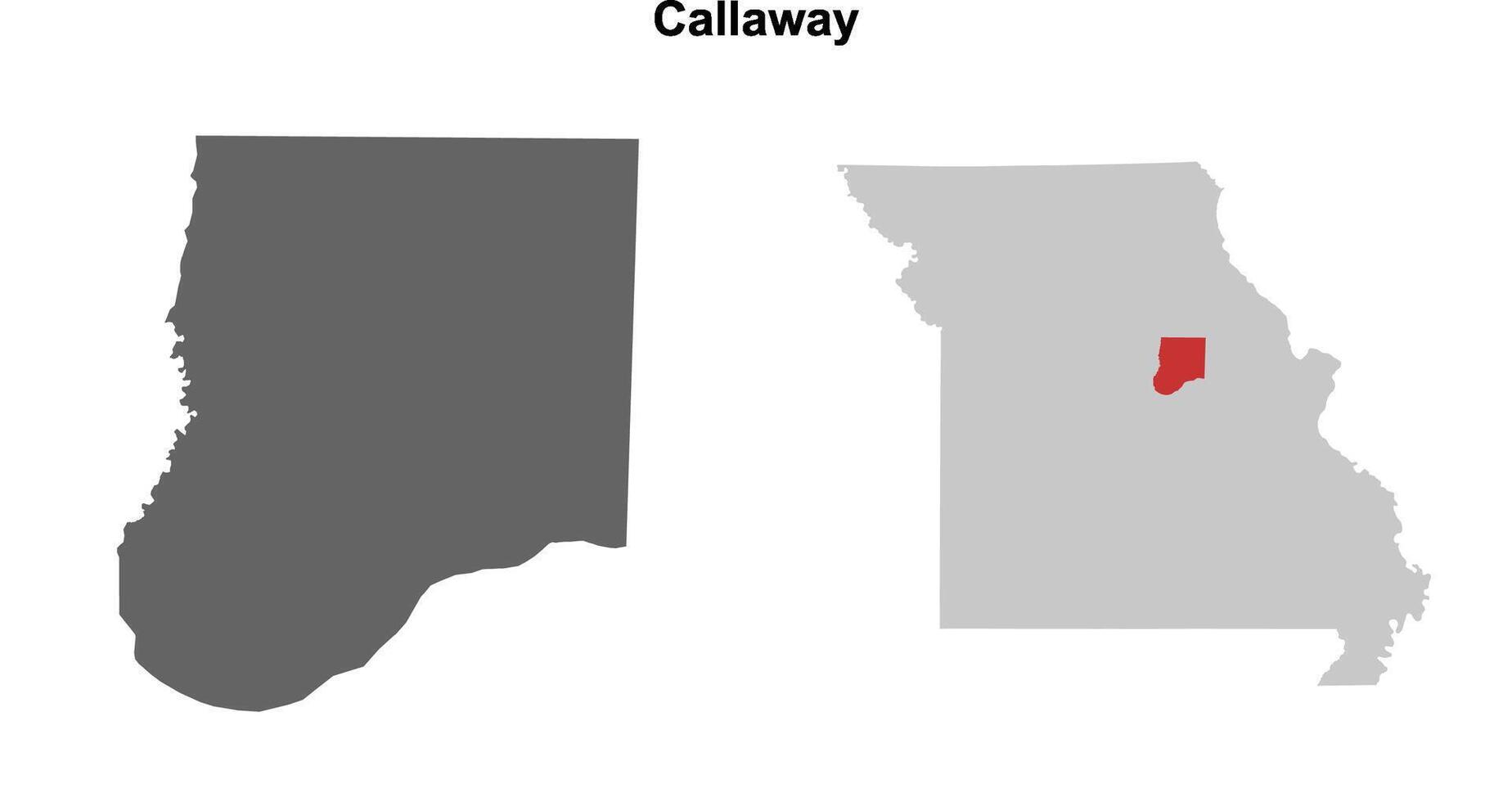 Callaway County, Missouri blank outline map set vector