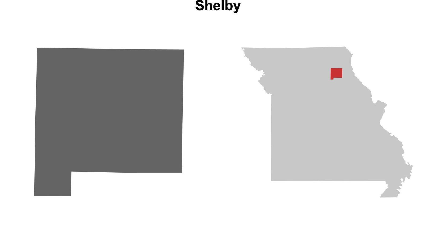 Shelby County, Missouri blank outline map set vector