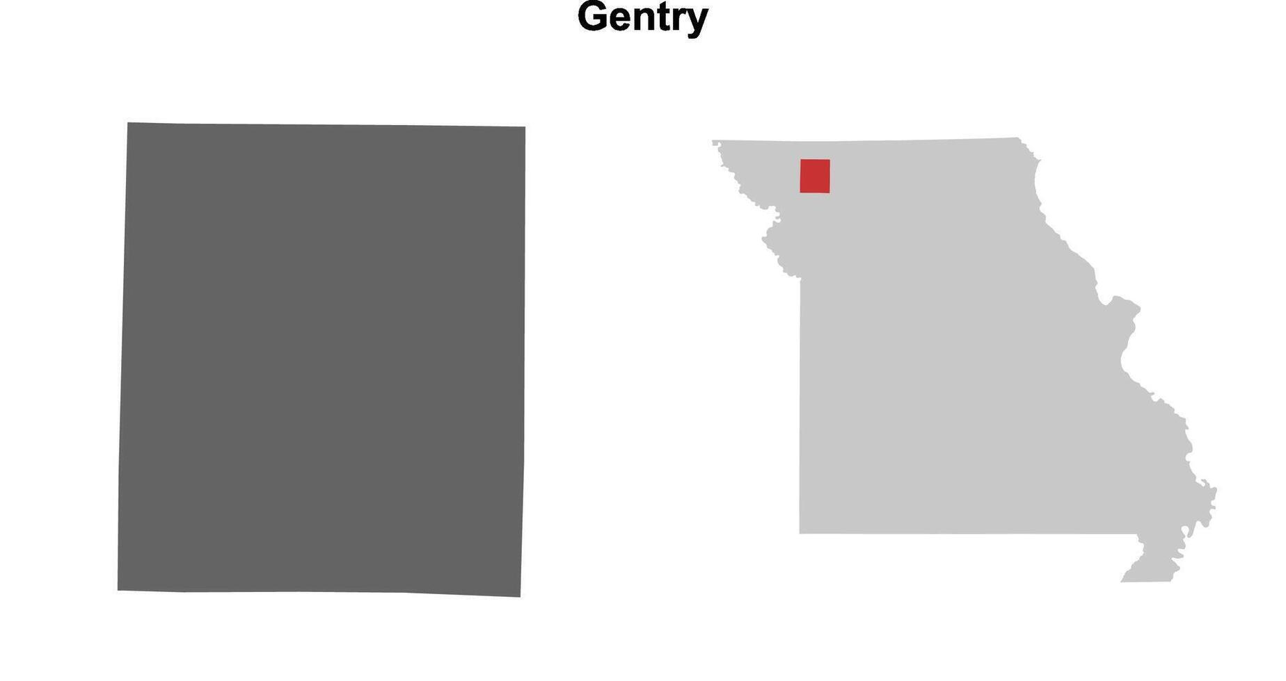 Gentry County, Missouri blank outline map set vector