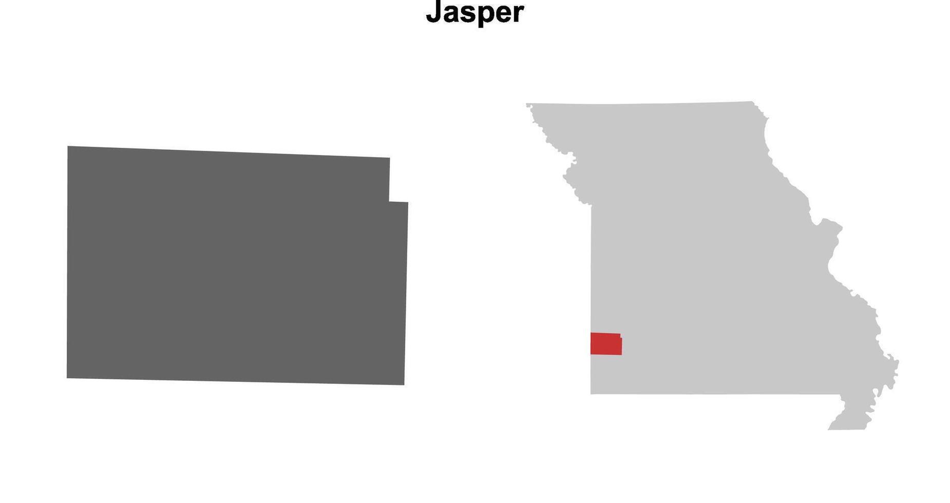 Jasper County, Missouri blank outline map set vector