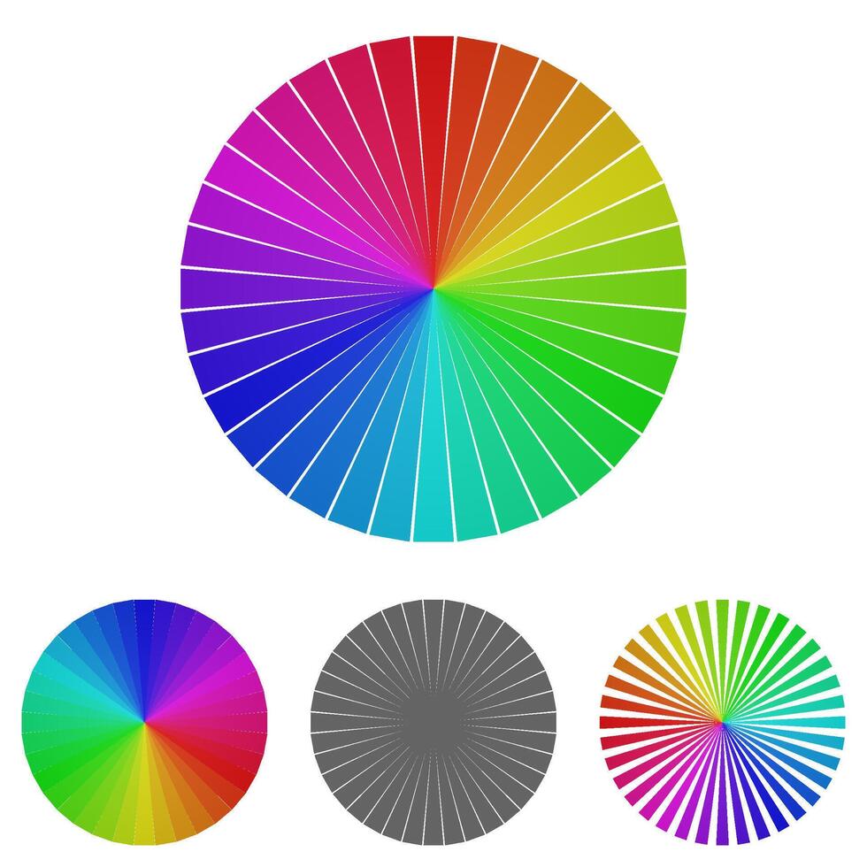 Rainbow color wheel variations vector